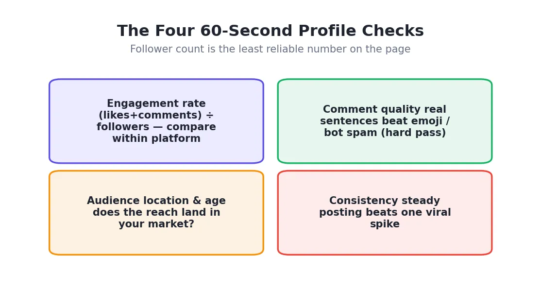 Checking a creator in two passes — a quick read, then a deep report